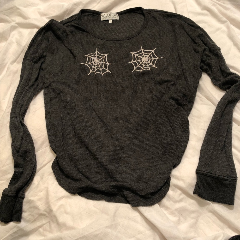 Wild fox spiderweb boob shirt